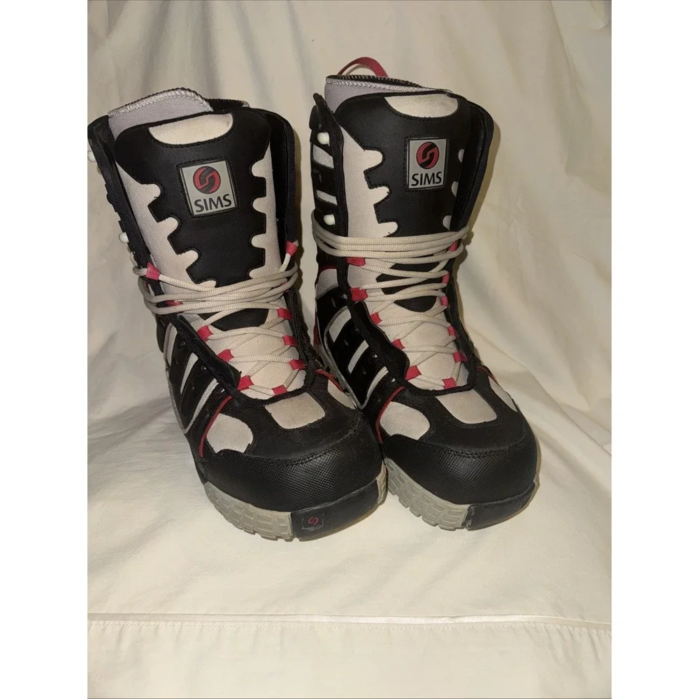 Sims RC100M Snowboard Boots Black Red Men's Size 13 Ski/Snowboarding